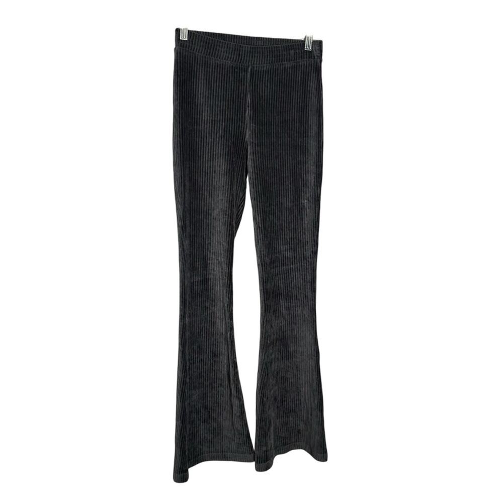 Aerie Gray Ribbed Velvet Flare Leggings Size Small